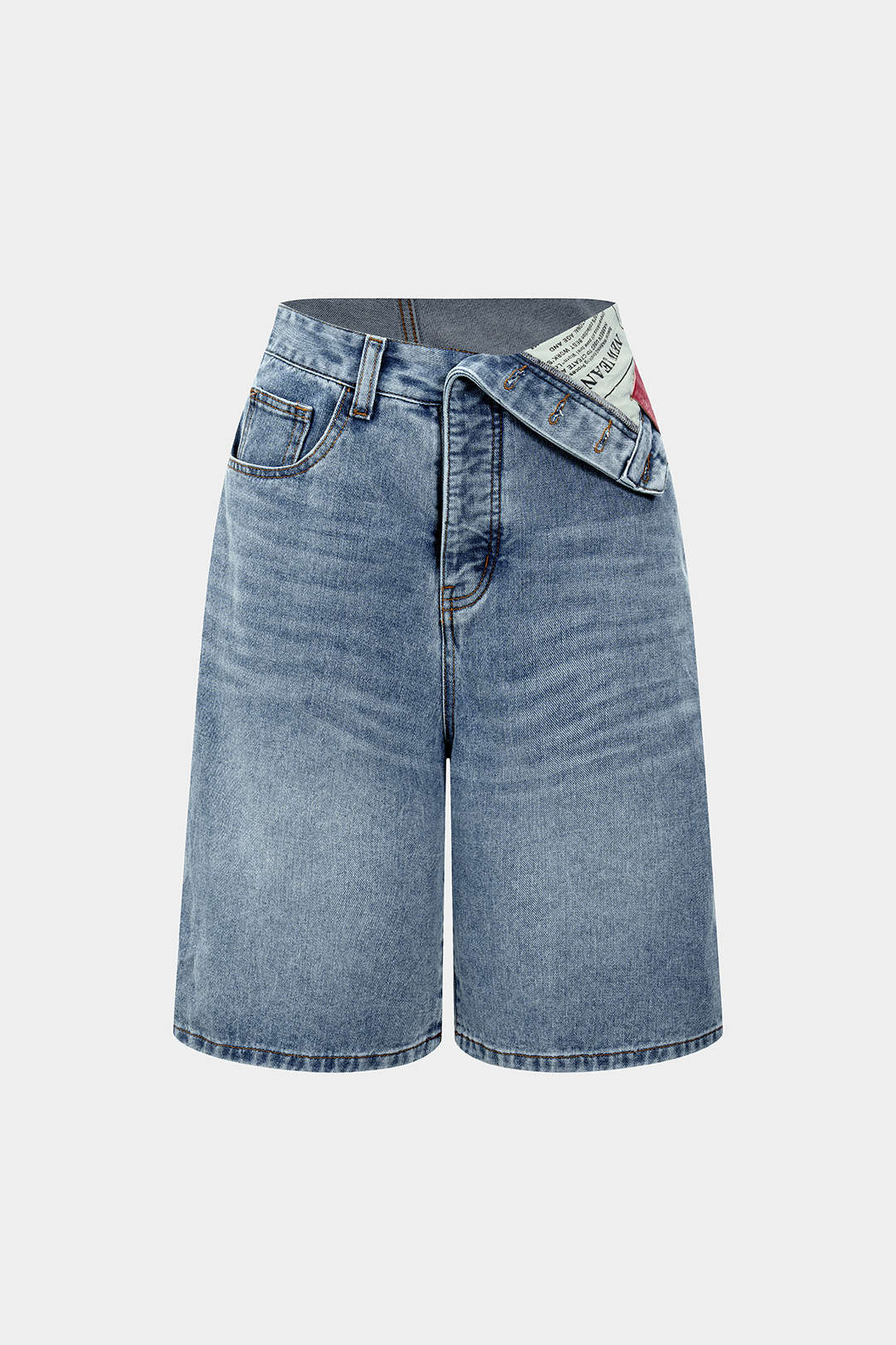 Clara - Denim asymmetrische short met zakken