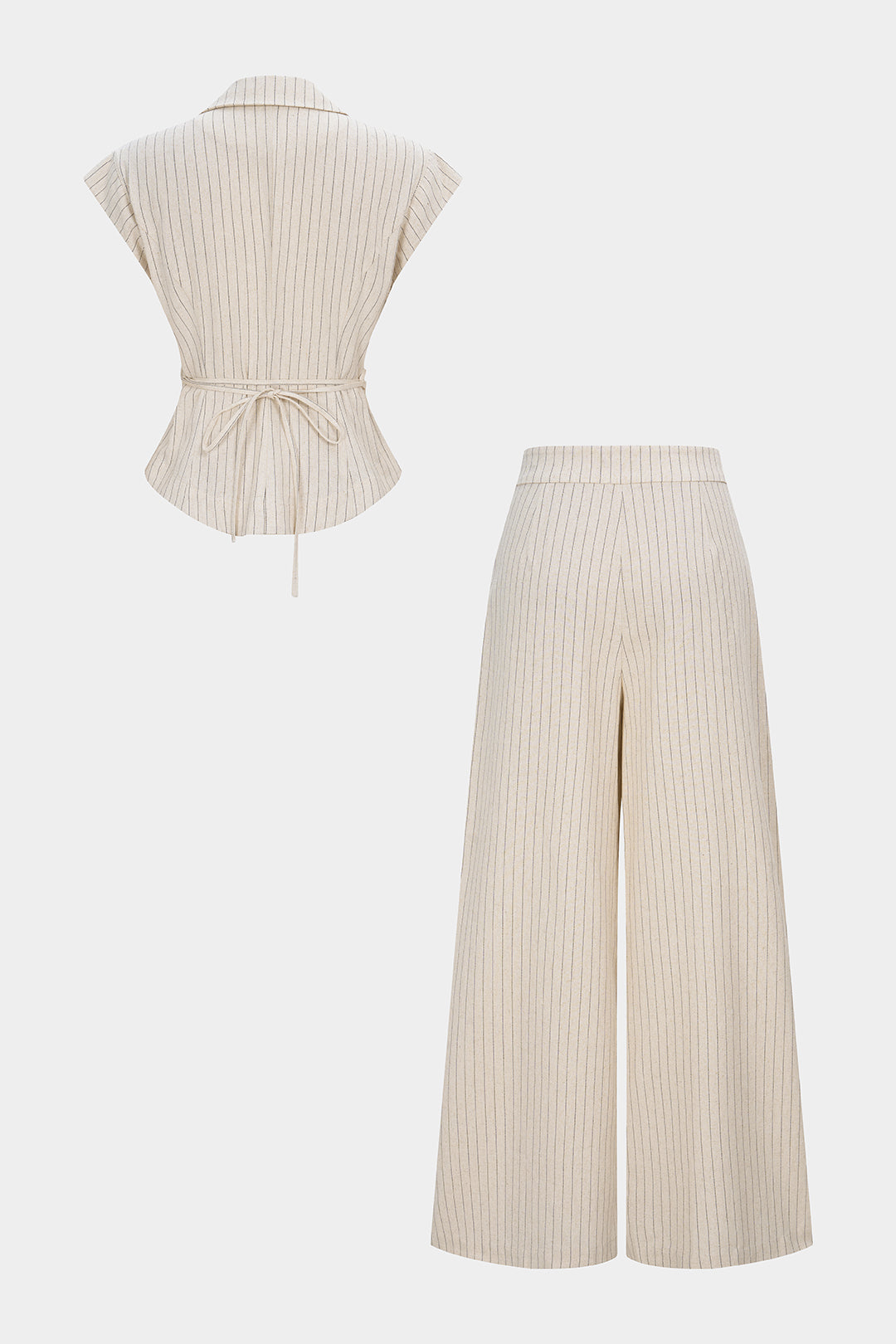 Gestreepte set met blazer en broek