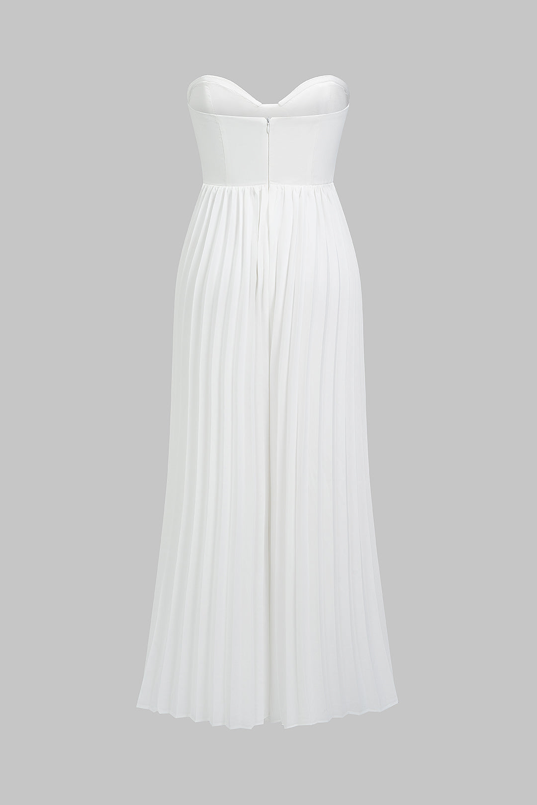 Geplooide jumpsuit met rits en strapless pasvorm