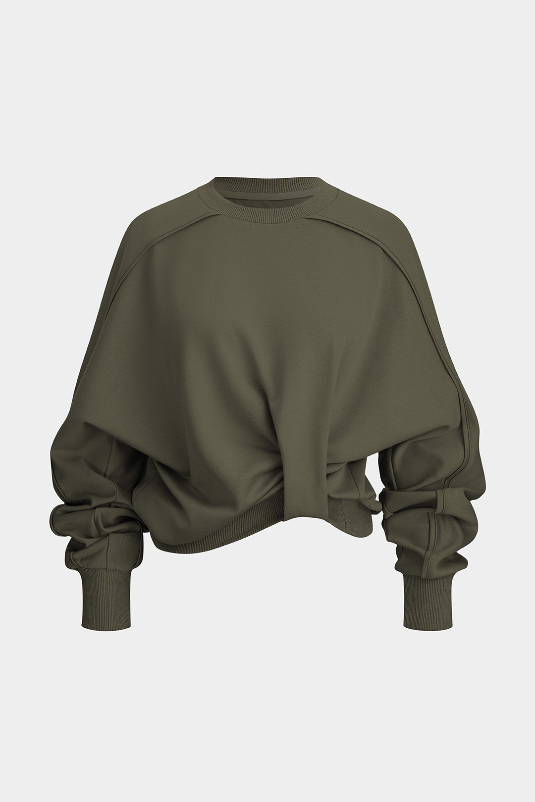 Sweater met ronde hals, gedraaid detail en knoopdetail