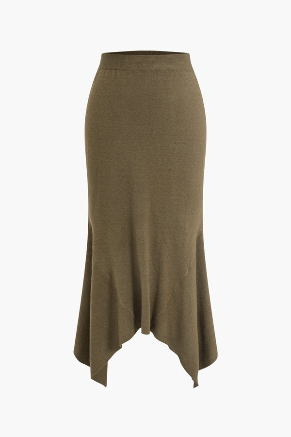 Effen asymmetrische rok