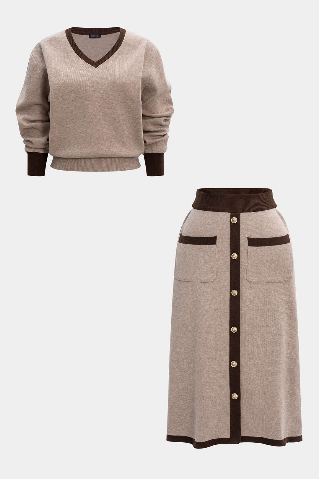 Elif - Gebreide set met top en rok