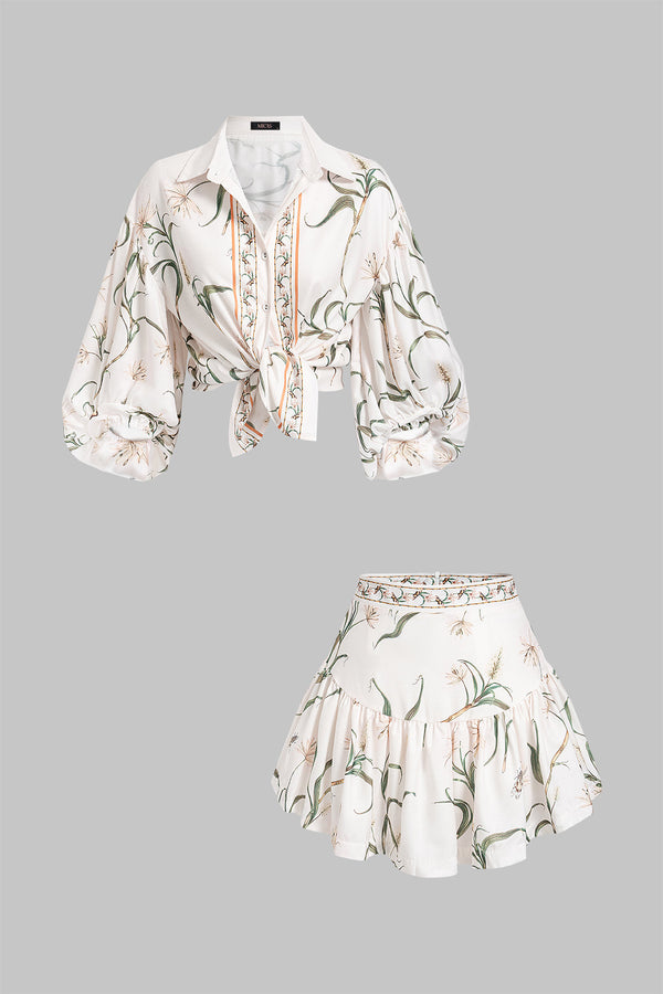 Fleur - Bloemenprint set met top en rok