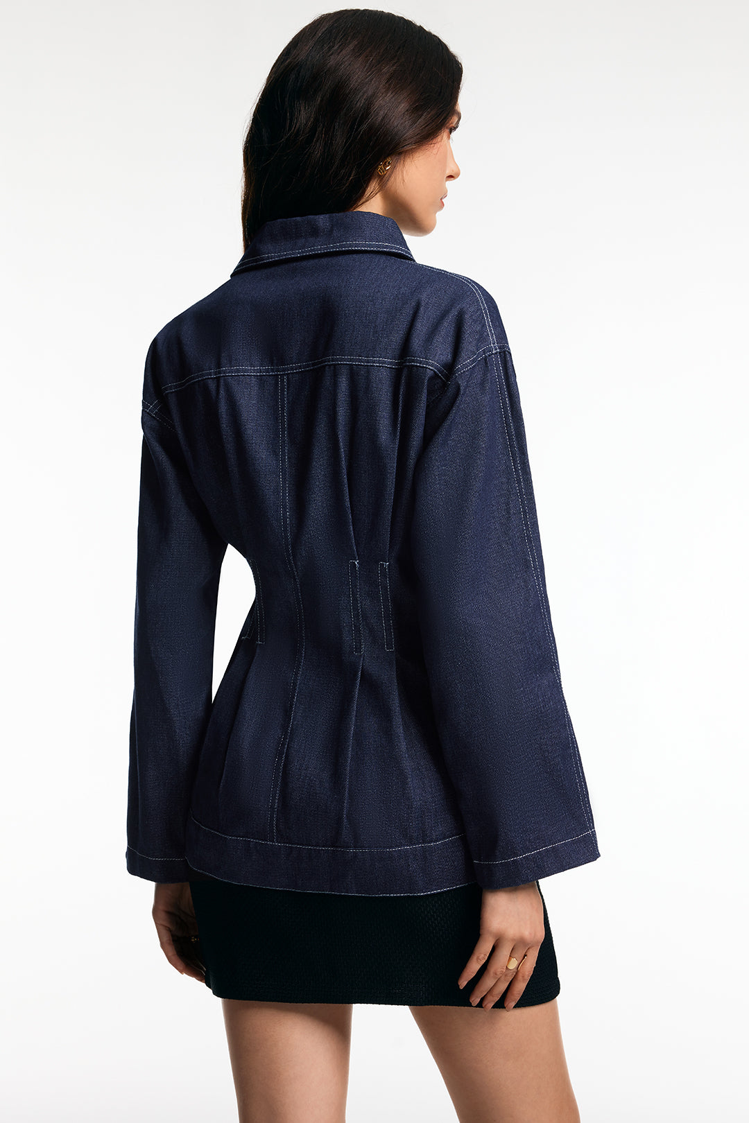 Denim geplooide item