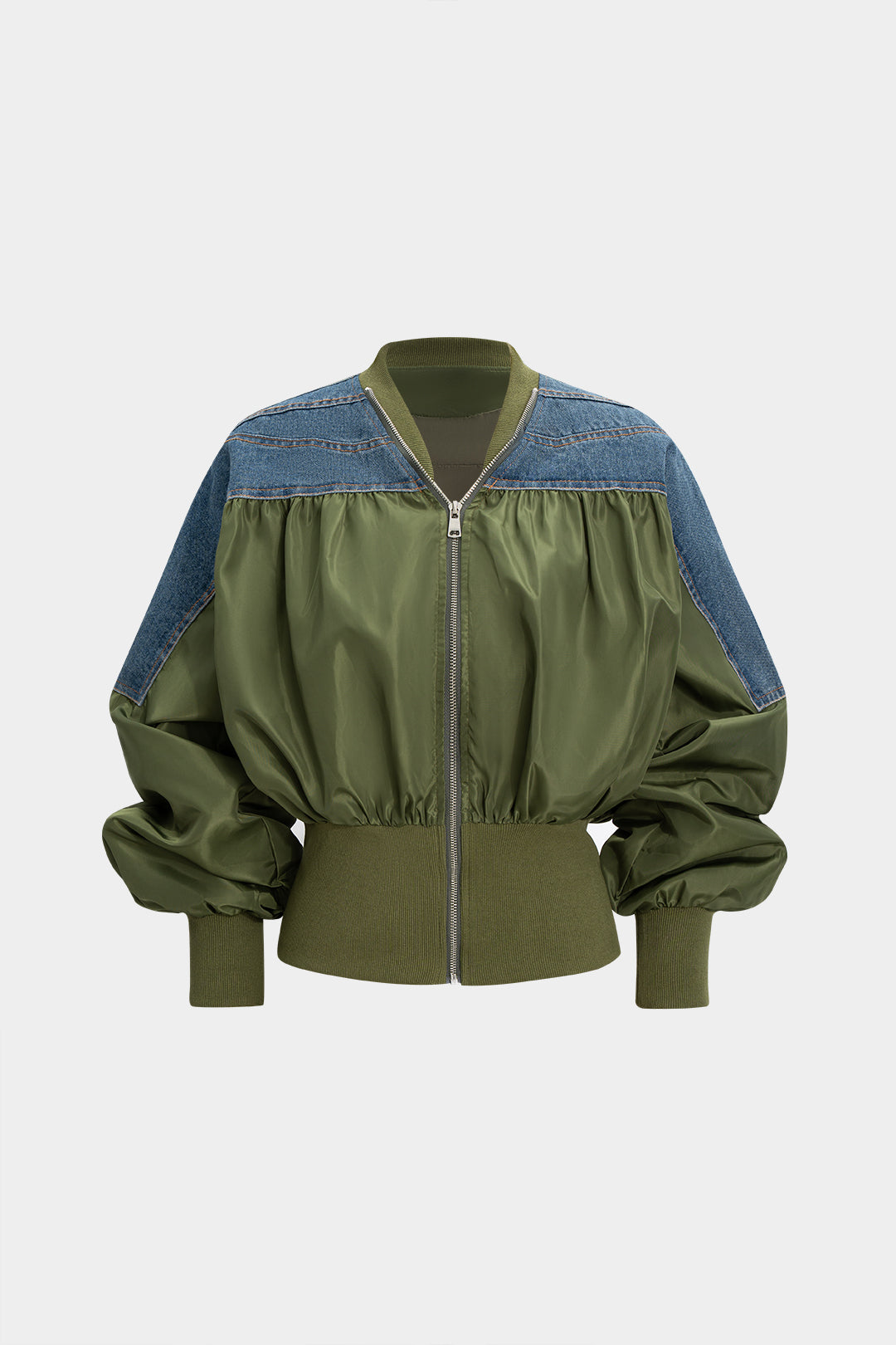 Linde - Denim patchwork jasje met rits