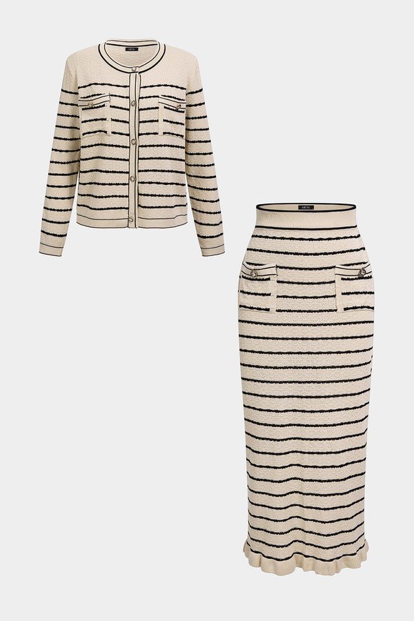 Rina - Gebreide set met vest en rok