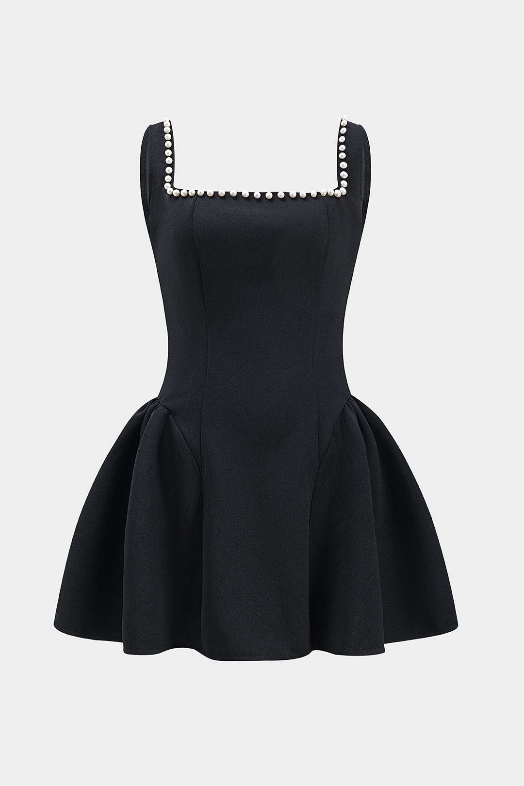 Minijurk met parels, ruches en rits