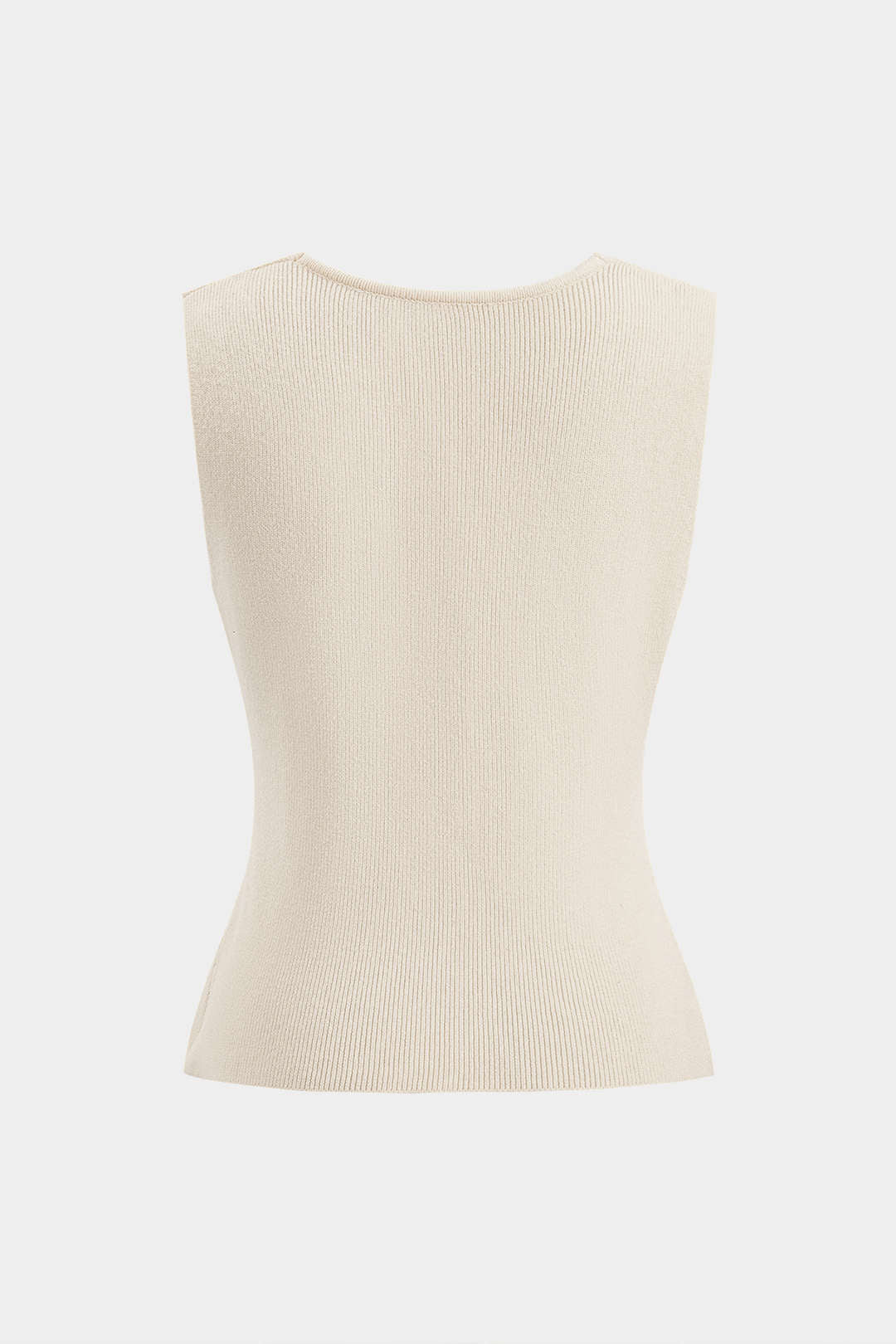 Gebreide metallic tanktop met knoopjes