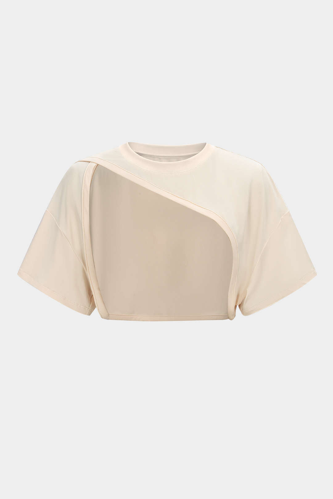 Asymmetrische top met ronde hals en korte mouwen