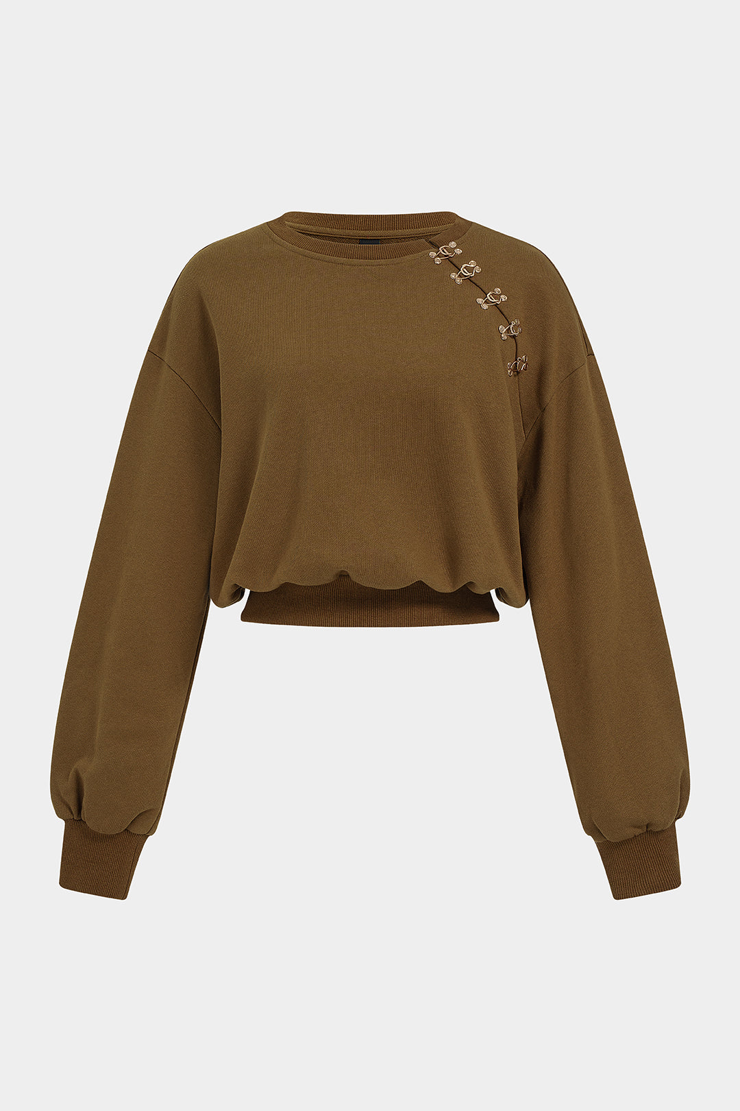 Metallic asymmetrische sweater met lange mouwen