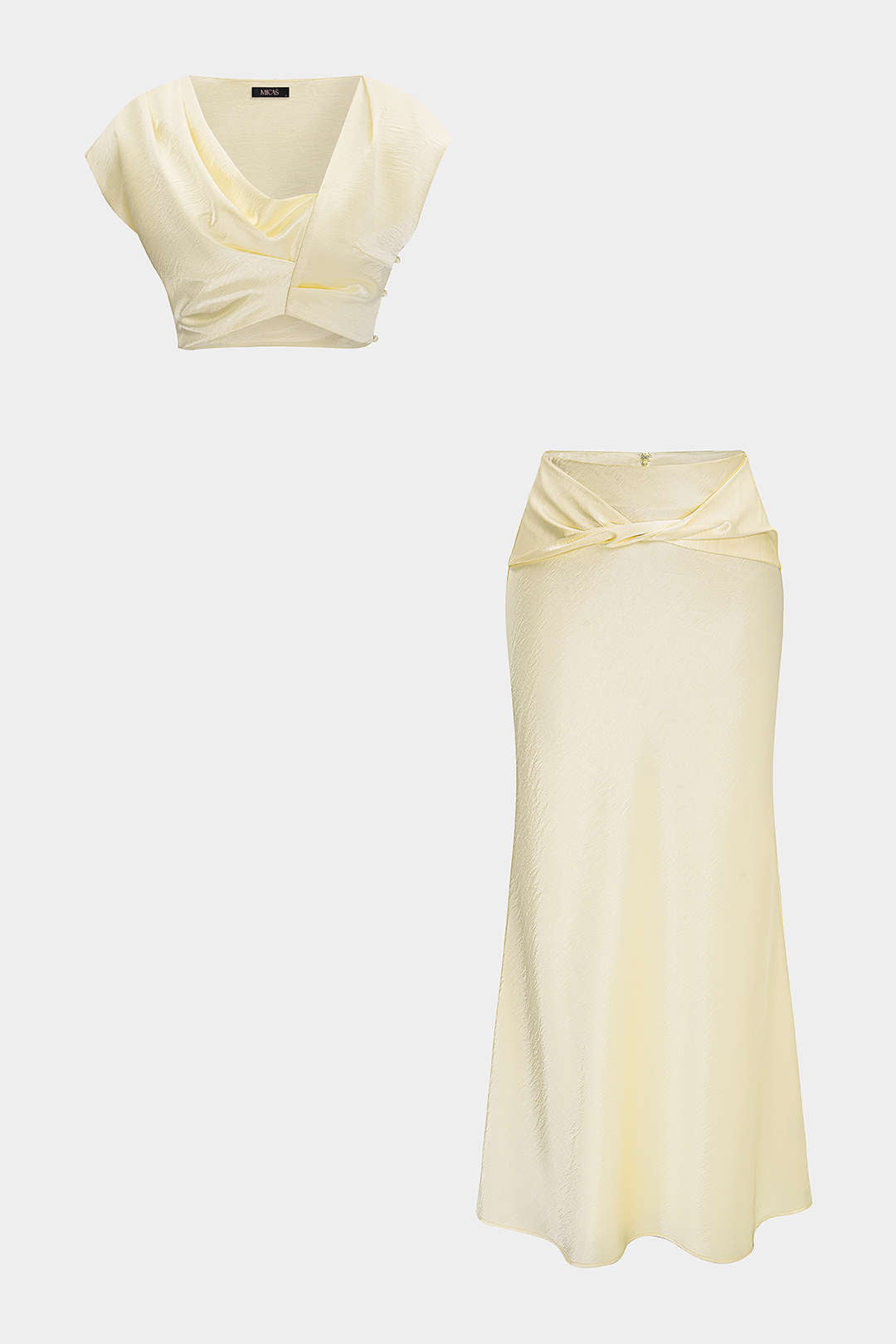 Xenia - Satijnen set met top en rok