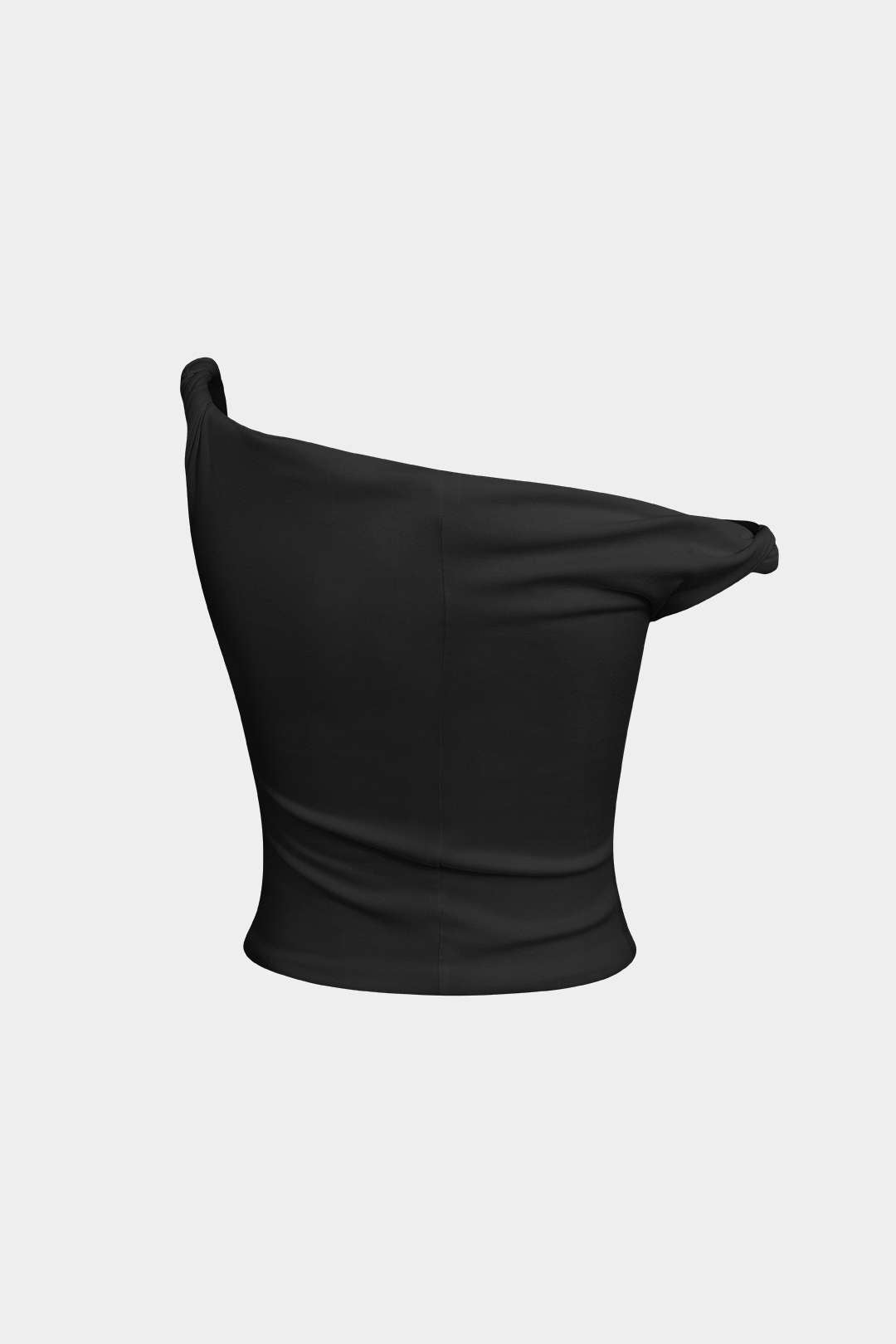 Asymmetrische mouwloze top met gedraaid detail