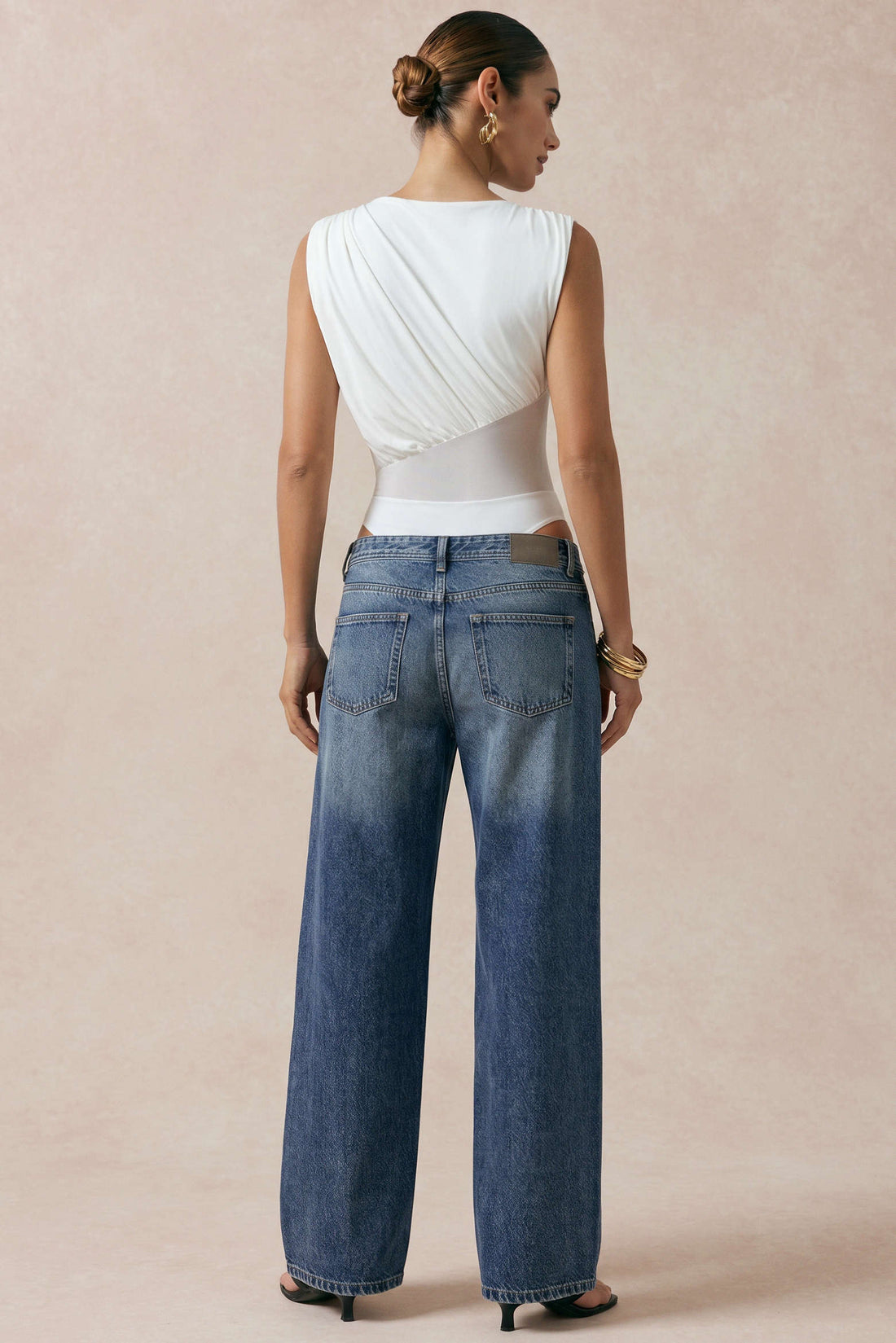 Mesh patchwork body met ruches