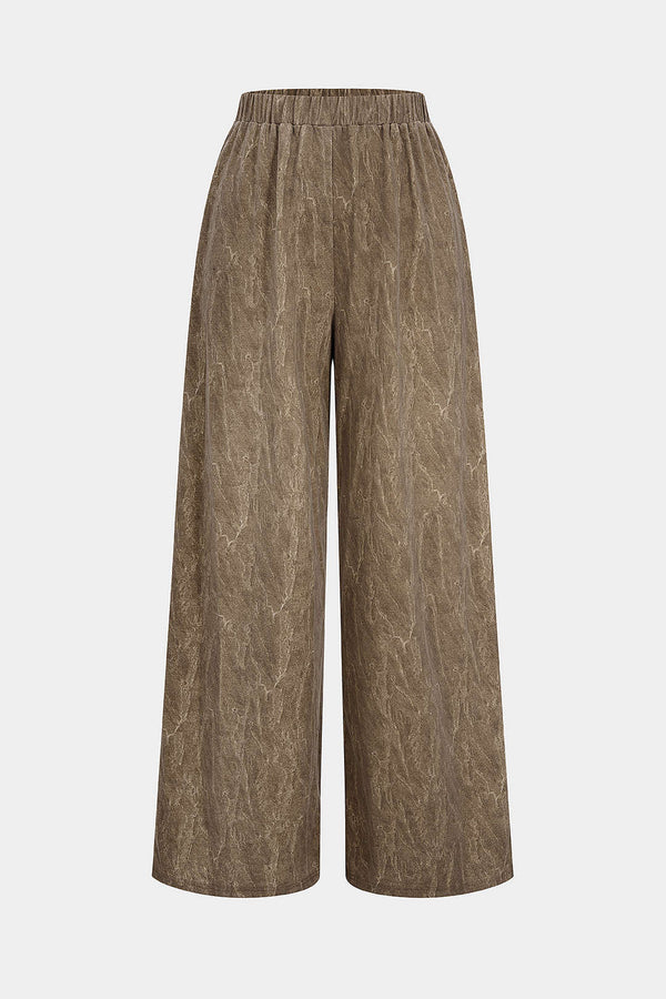 Verwassen pantalon met hoge taille