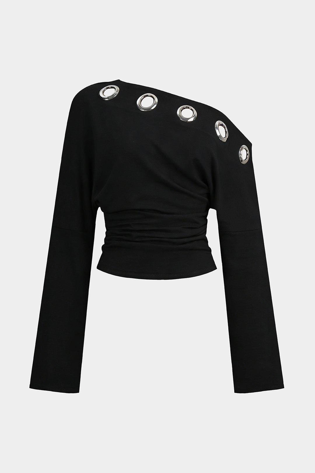 Metallic asymmetrische top met lange mouwen