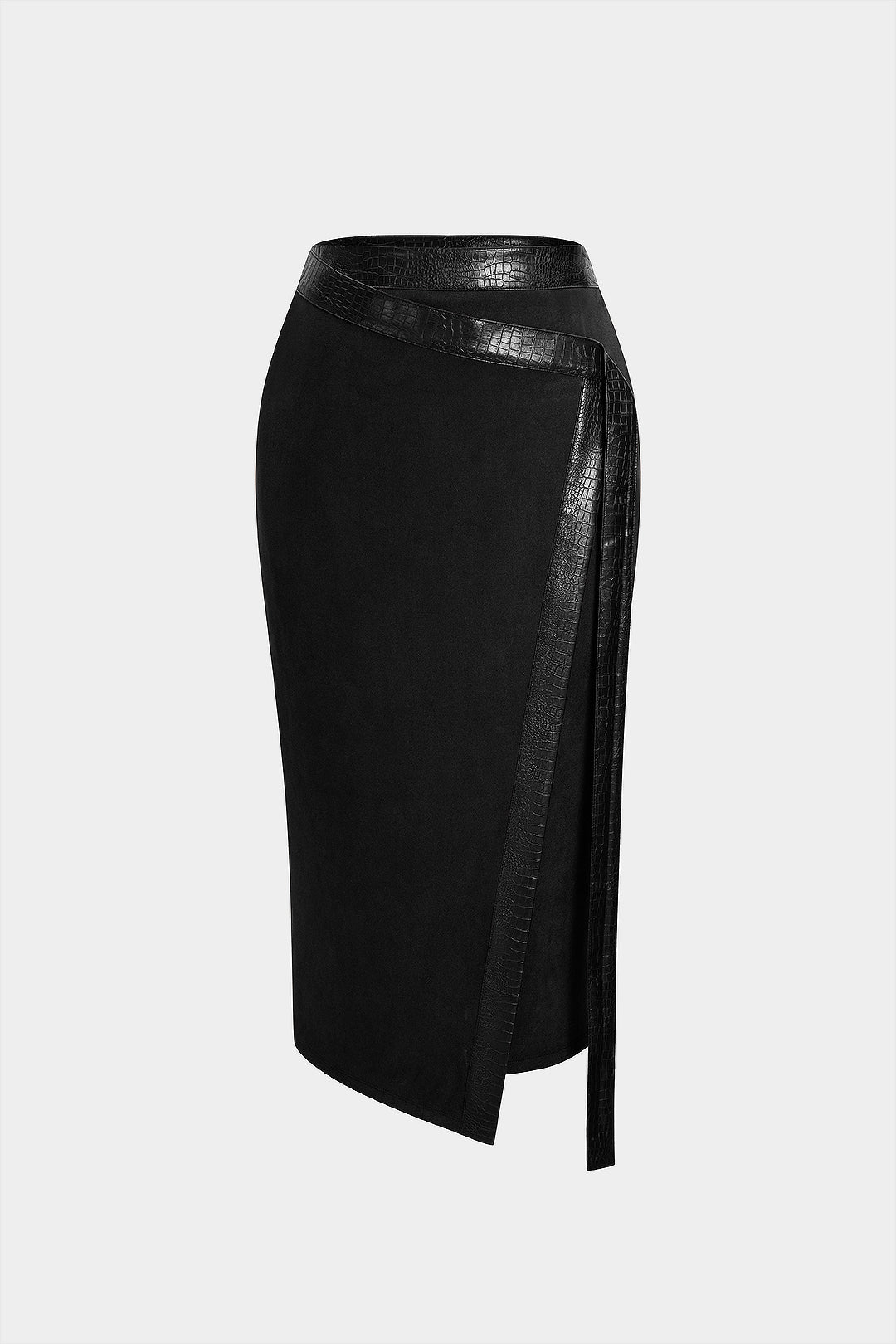 Karlijn - Leren-look patchwork rok