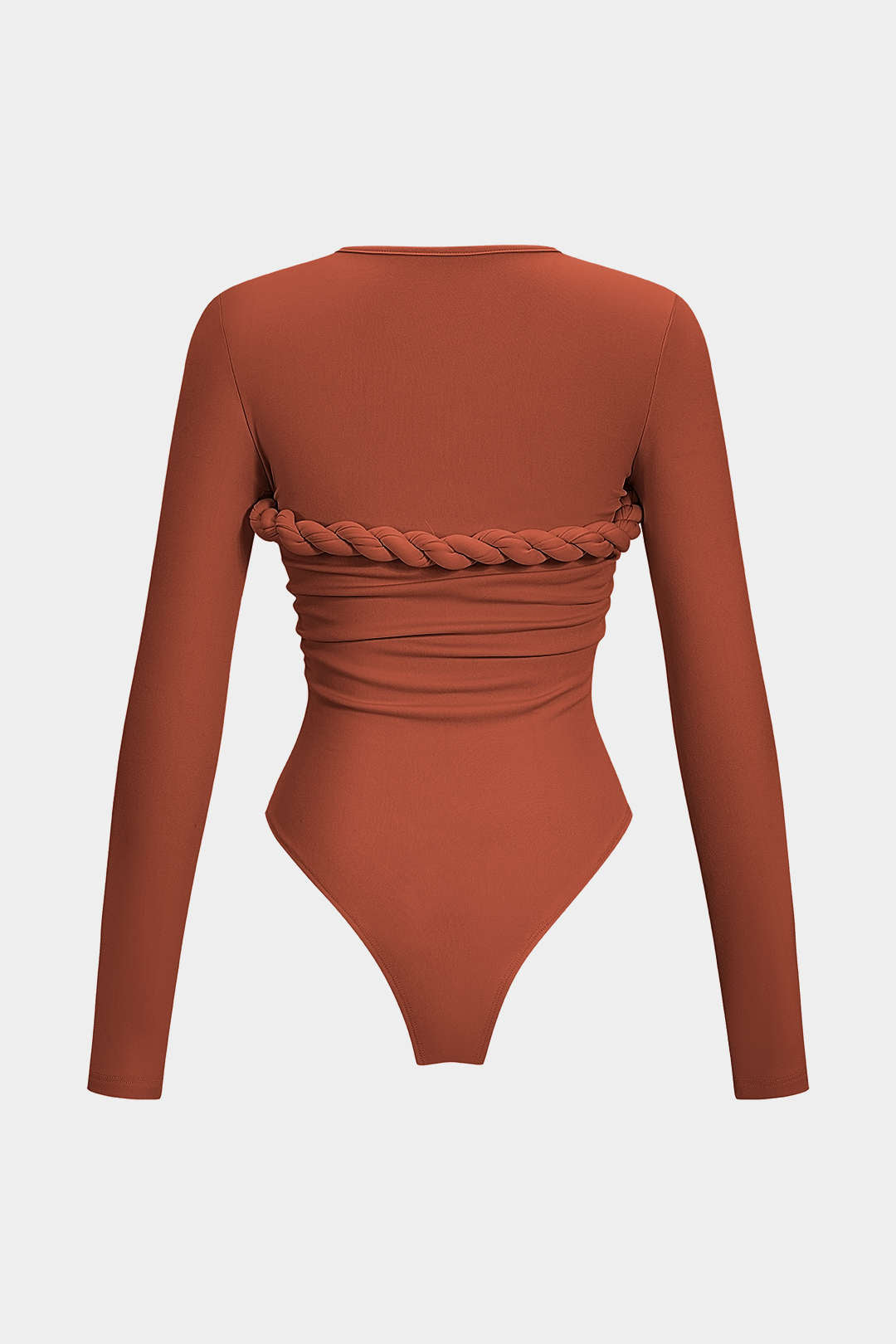 Body met gedraaid detail, knoopdetail en ruches