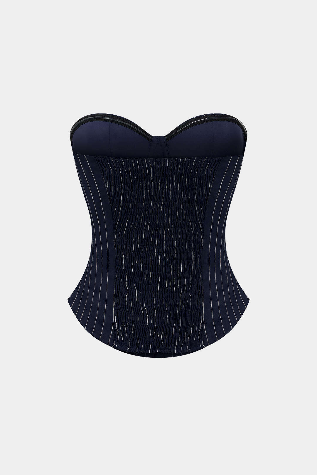 Gestreepte strapless top met rits