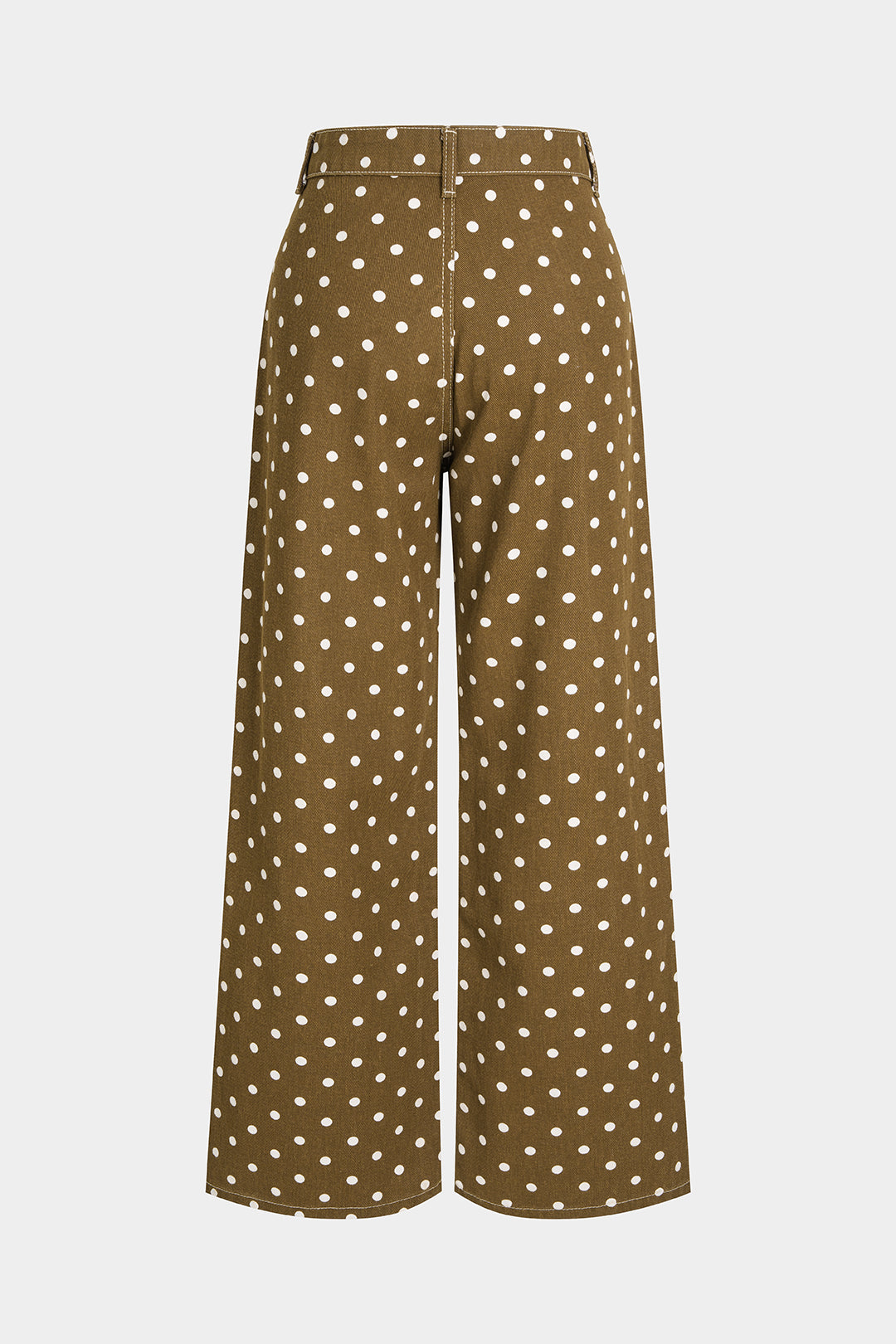 Gestipte broek met hoge taille en rechte pijp