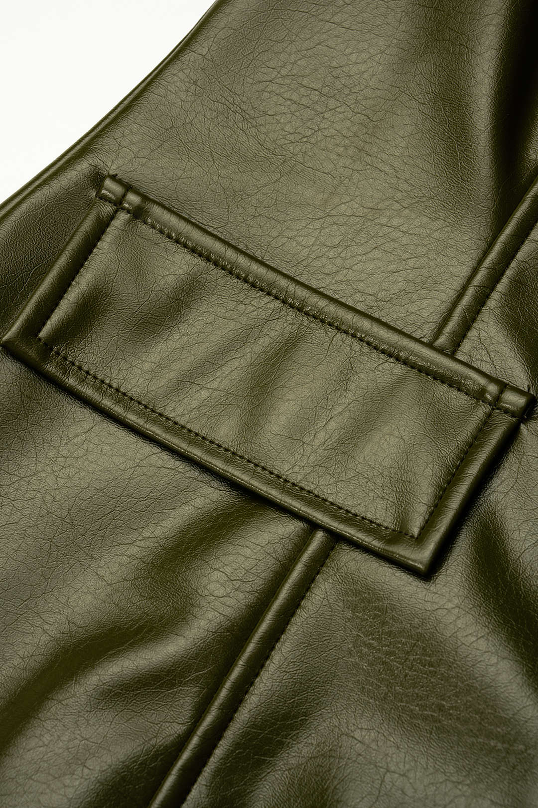 Metallic leren-look gilet met halternek