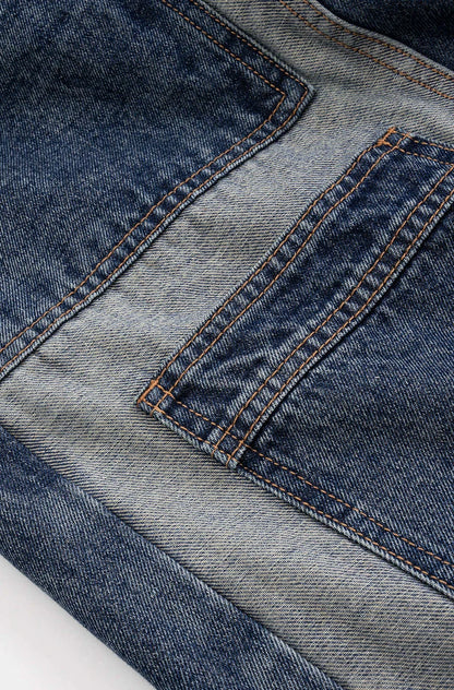 Denim Patchwork Barrel Jeans