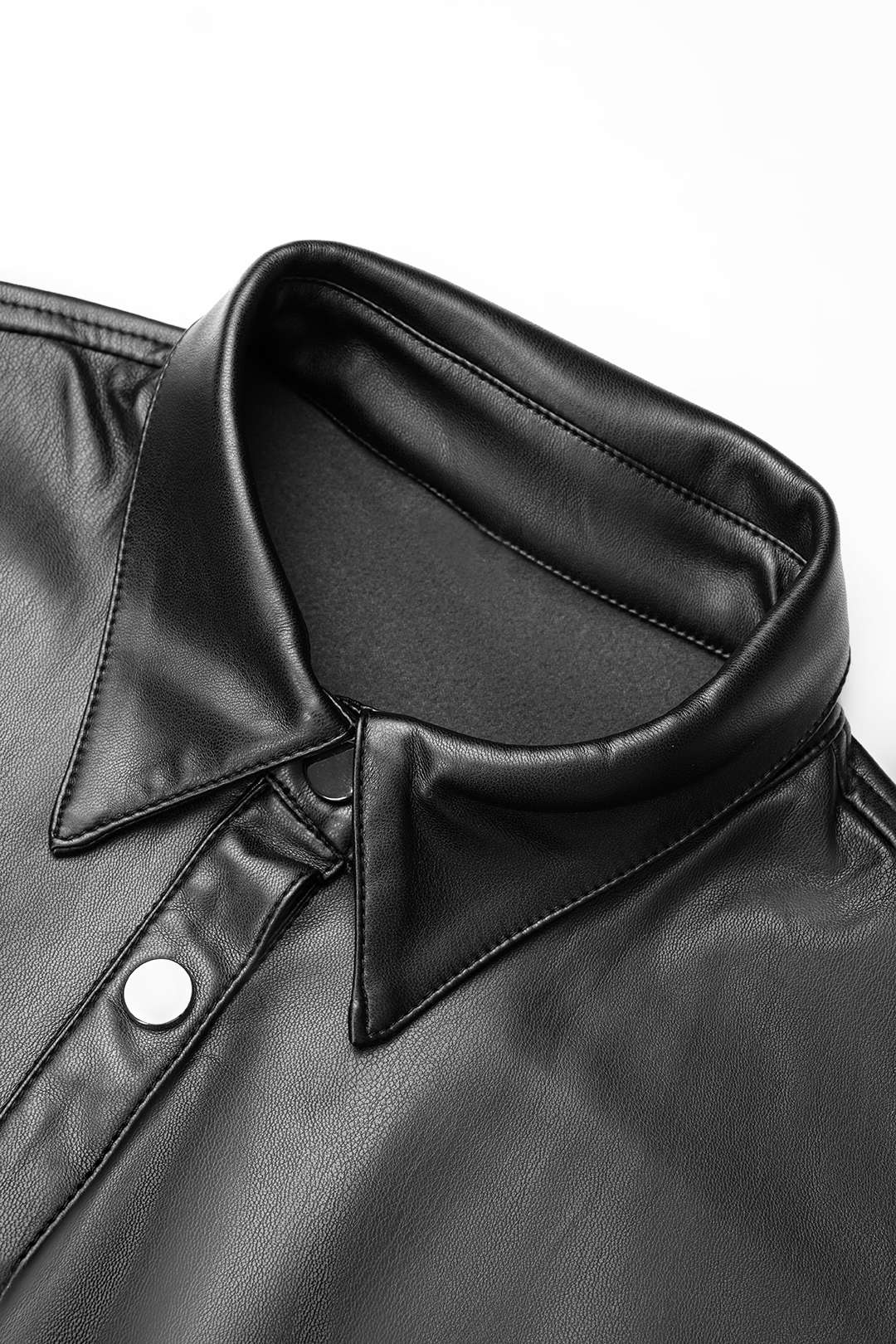 Leren-look gilet met zakken