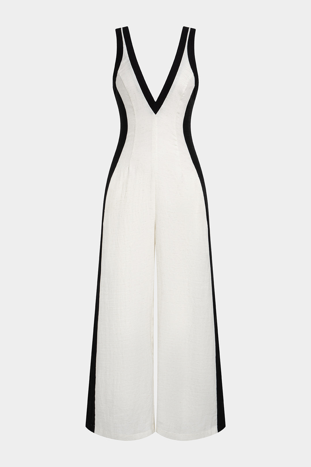 Jumpsuit met V-hals en wijde pijpen