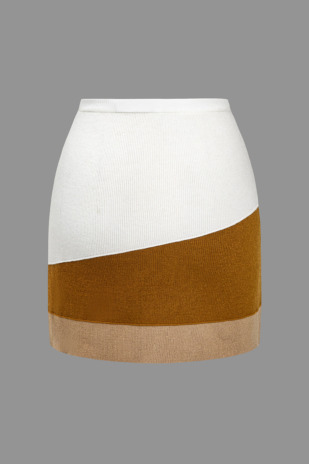 Colorblock gebreide minirok