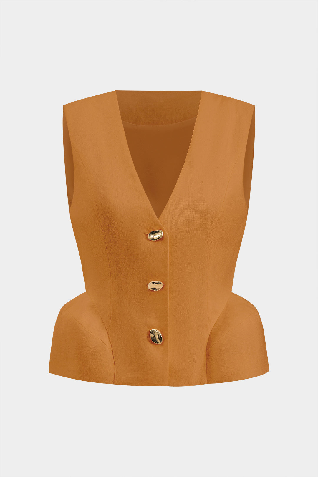 Linnen metallic tanktop met knoopjes