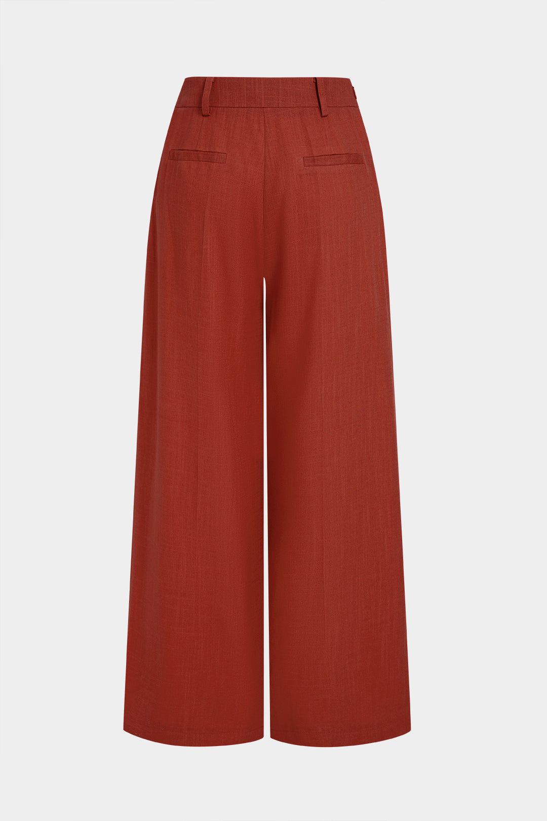 Effen broek met ruches en wijde pijpen