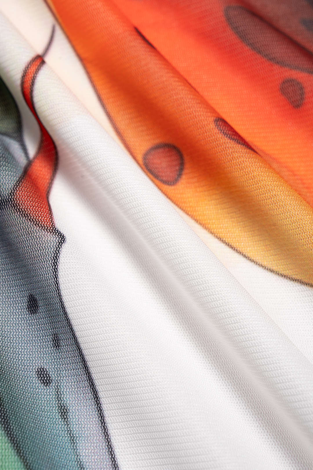 Bloemenprint mesh maxijurk met gedraaid detail