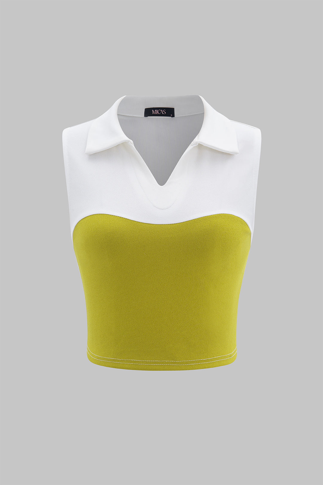 Patchwork tanktop met V-hals