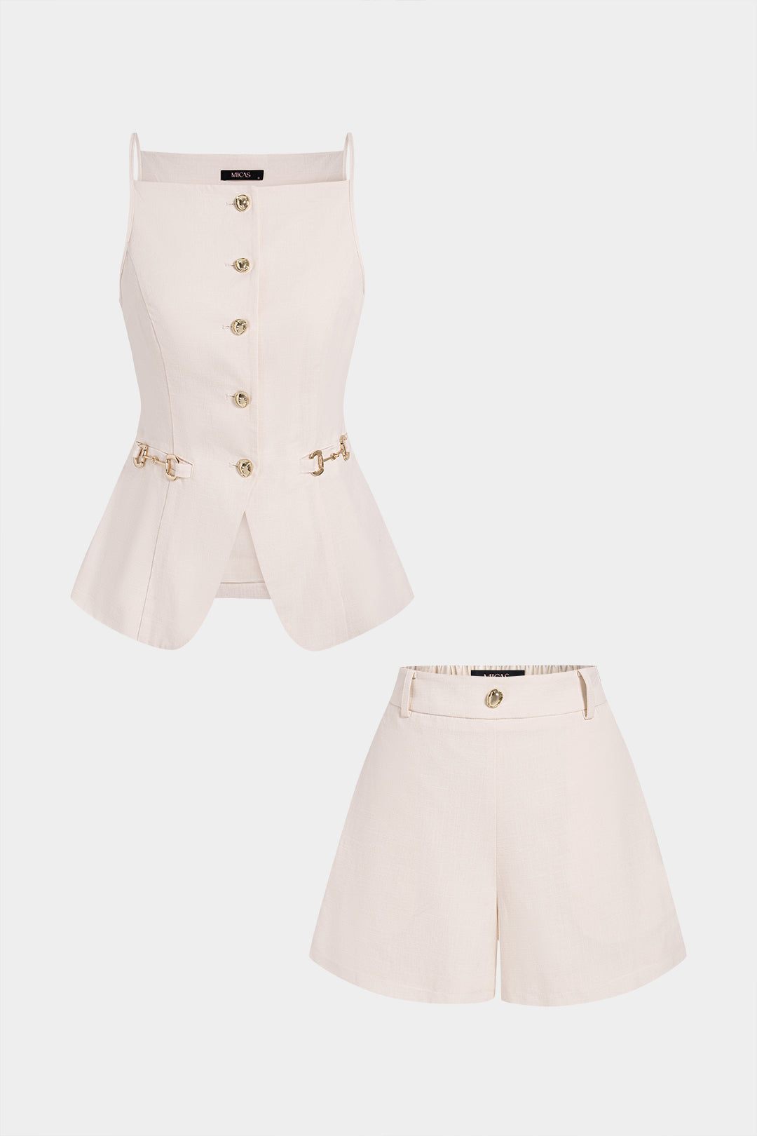 Sara - Linnen set met top en short
