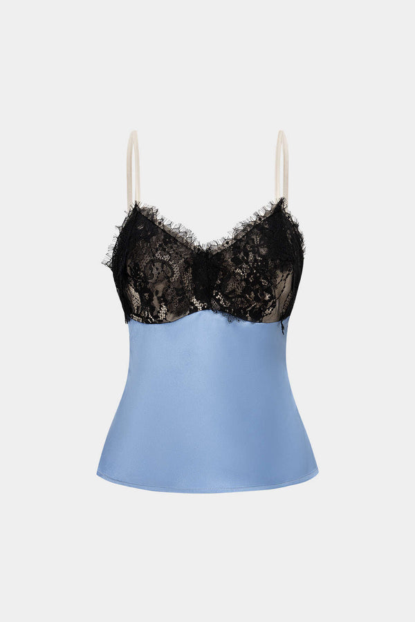 Anouk - Patchwork top met kant