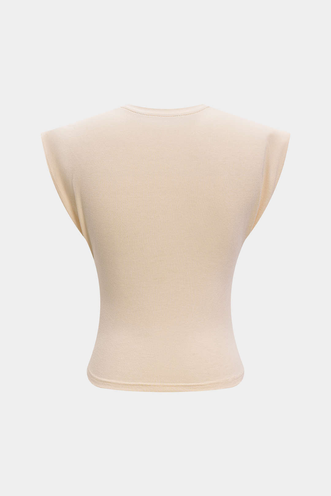 Effen T-shirt met gedraaid detail en ronde hals