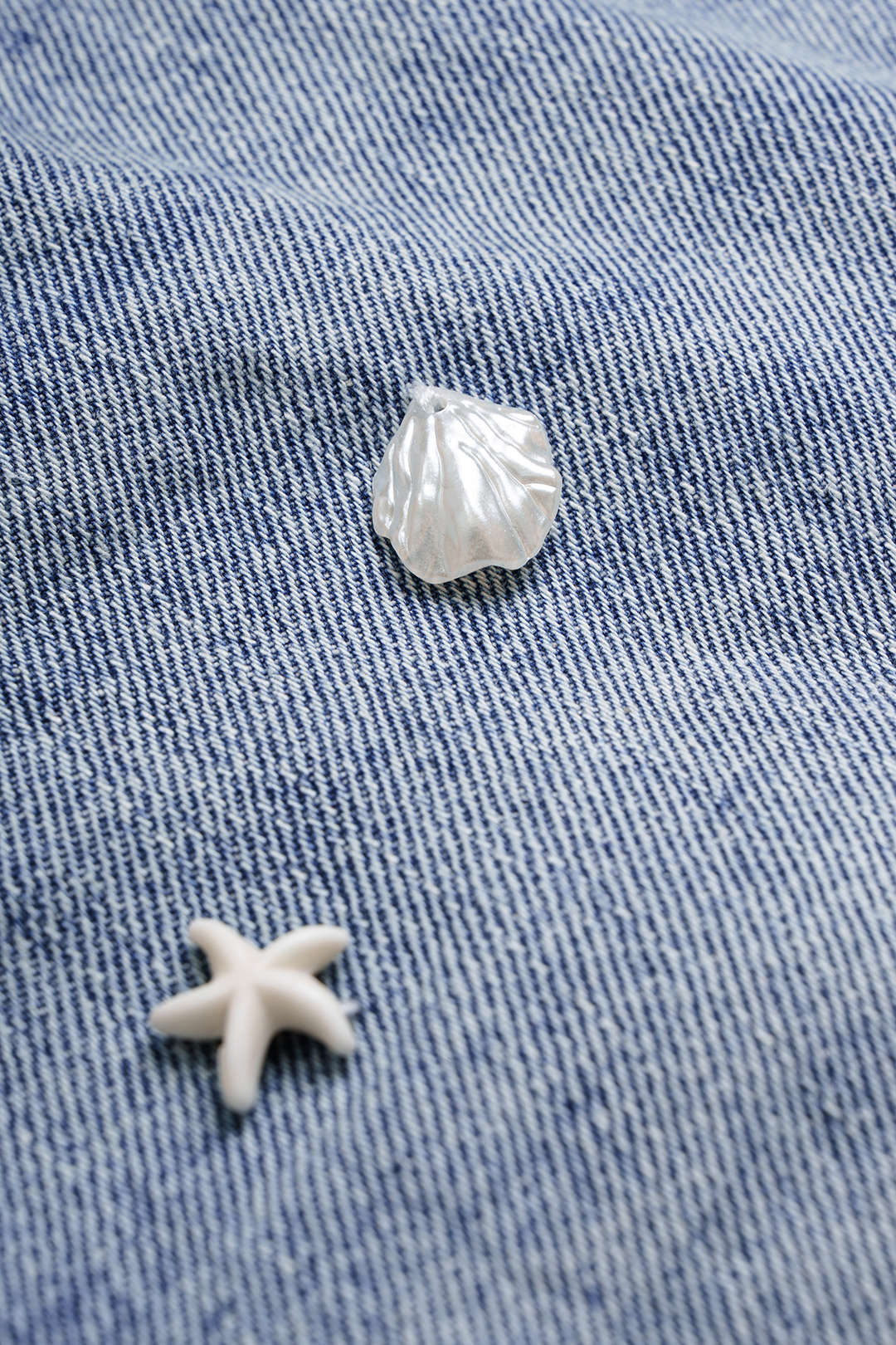 Denim short met hoge taille en wijde pijpen