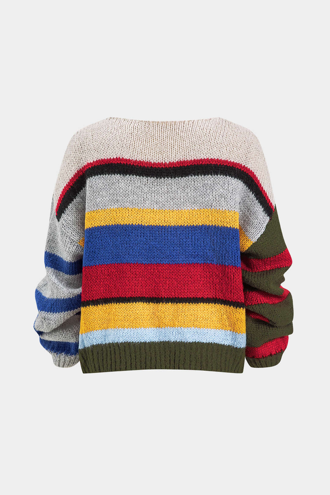 Gebreide colorblock top met lange mouwen