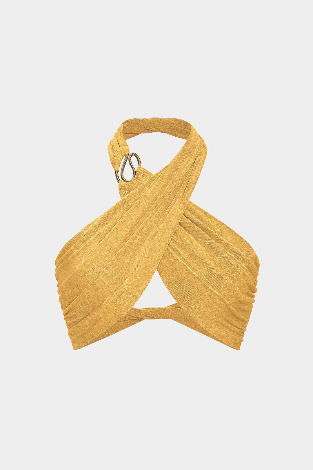 Mouwloze top met ruches, gedraaid detail en knoopdetail