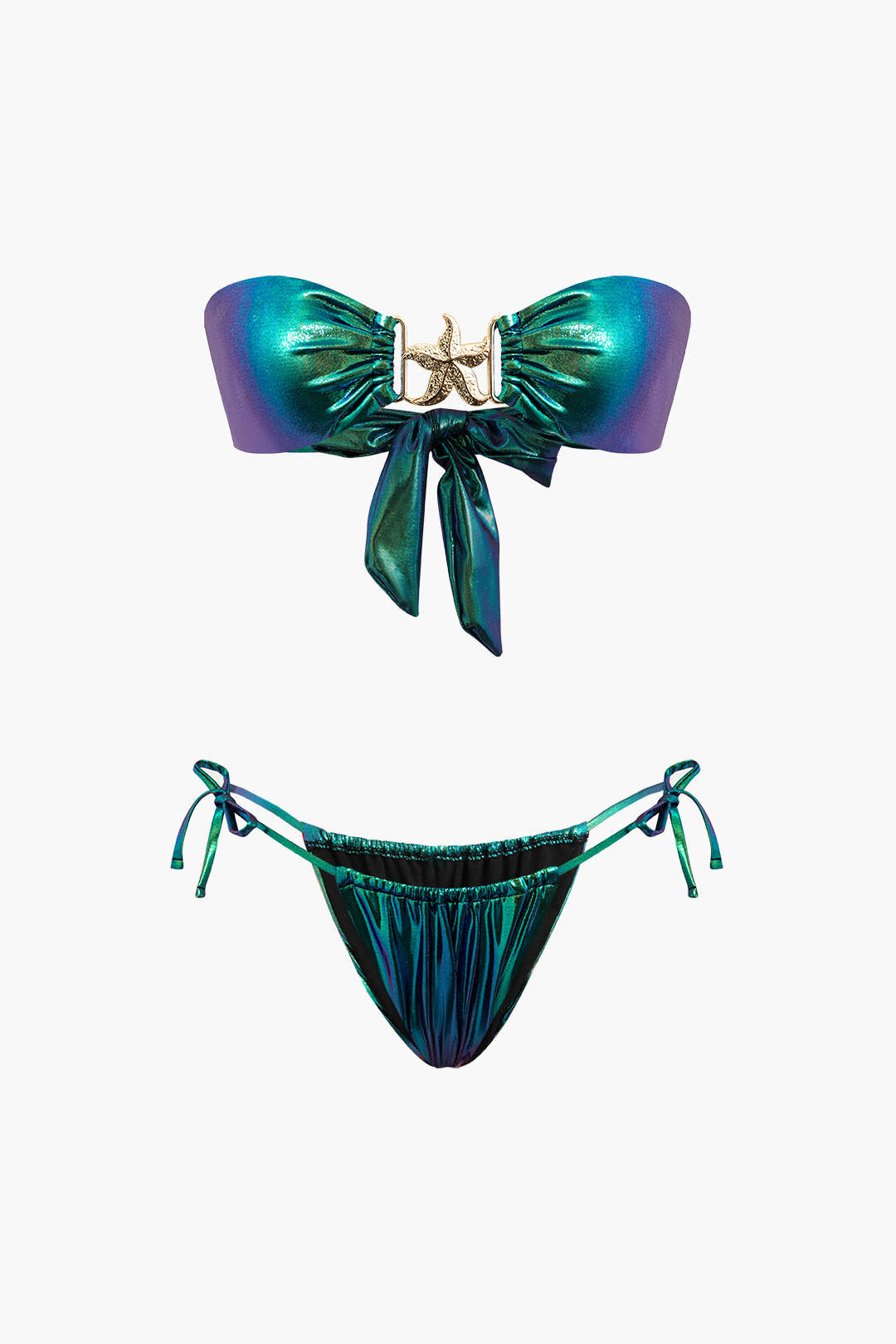 Bikini met knoopdetail en ruches