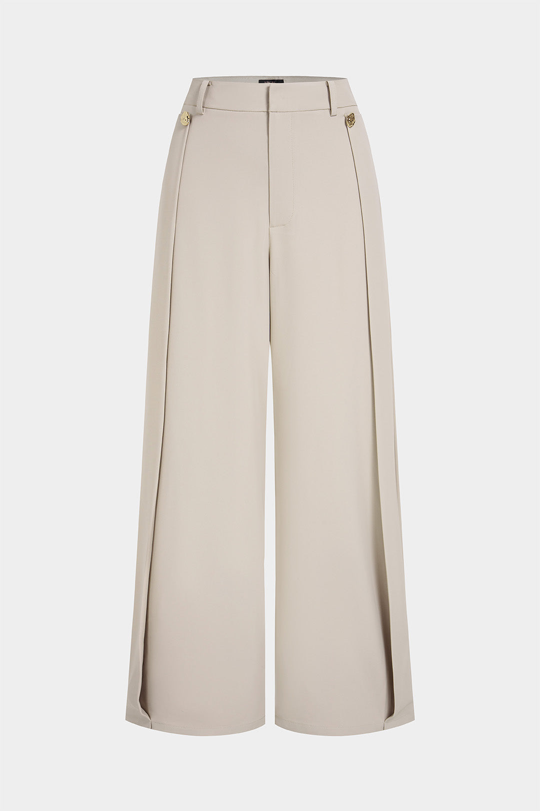 Metallic broek met ruches en wijde pijpen