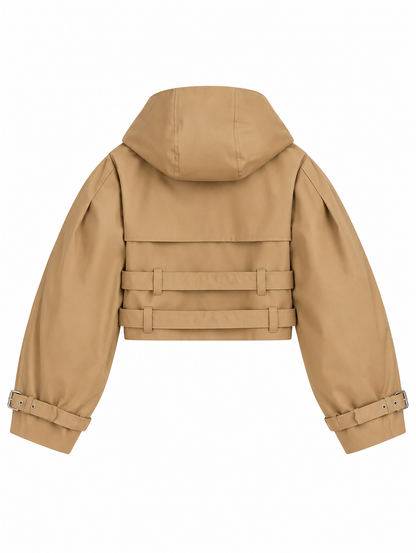 Vintage Oversized Trench Coat with Hood
