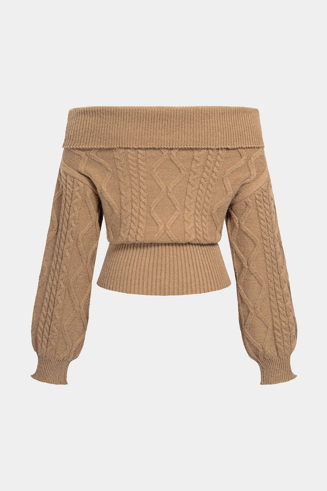 Zara - Gebreide top met blote schouders en lange mouwen