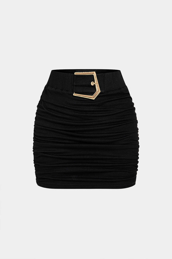 Dana - Metallic rok met ruches