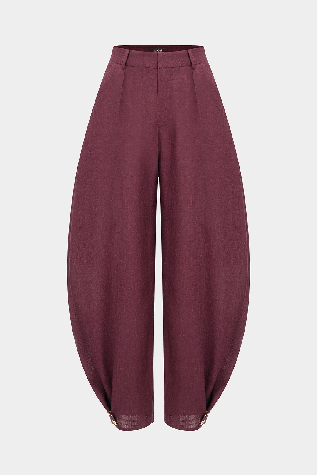 Linnen effen pantalon met ballonmodel