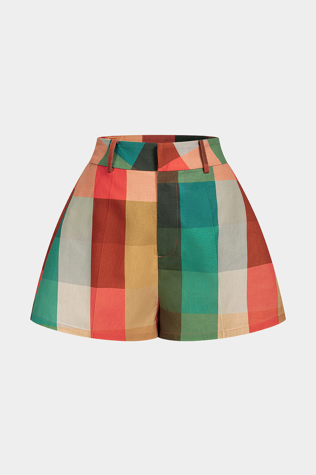 Geometrische geruite short met wijde pijpen