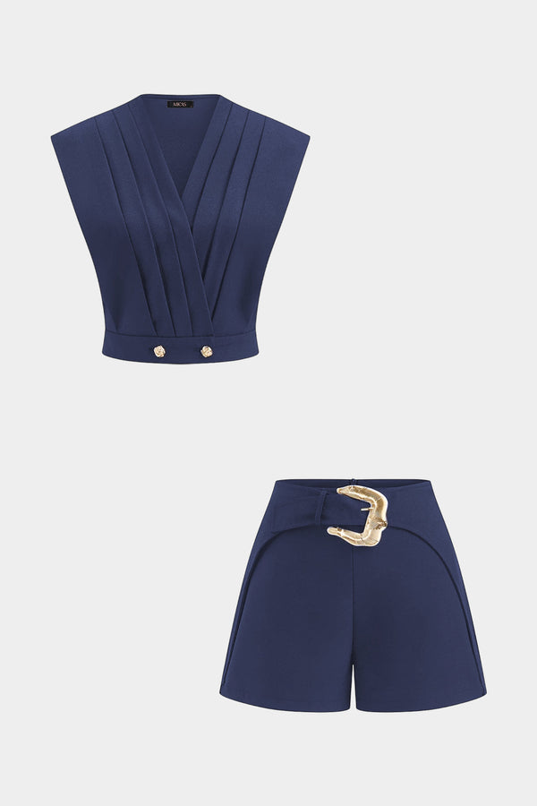 Metallic set met tanktop en short