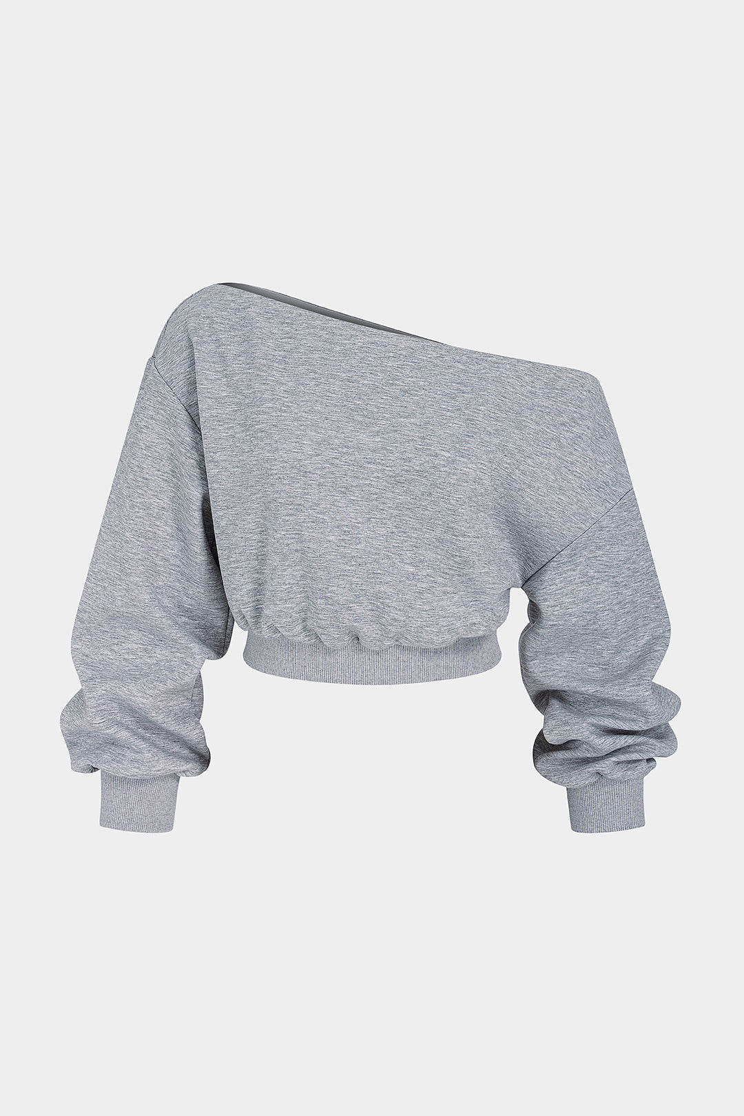 Effen sweater met één schouder