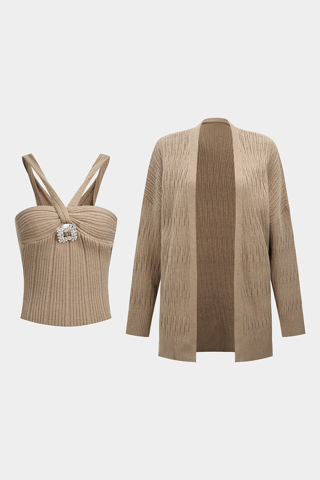 Clara - Gebreide set met top en vest
