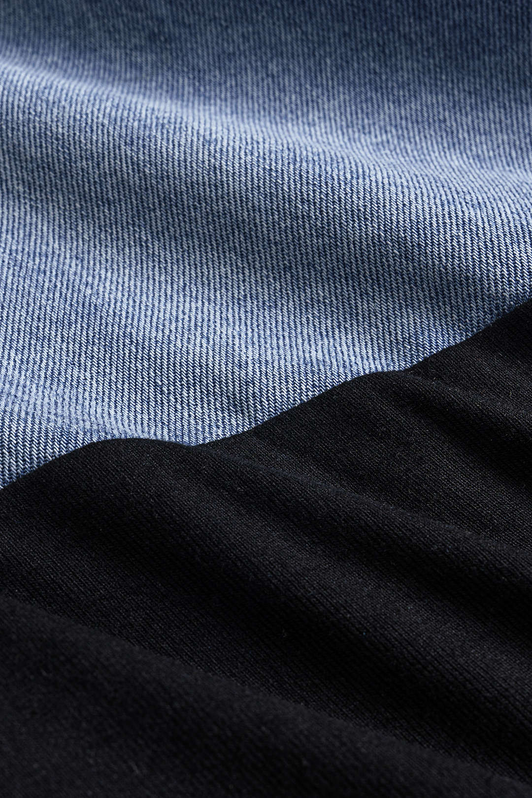 Daphne - Denim patchwork croptop met trekkoord