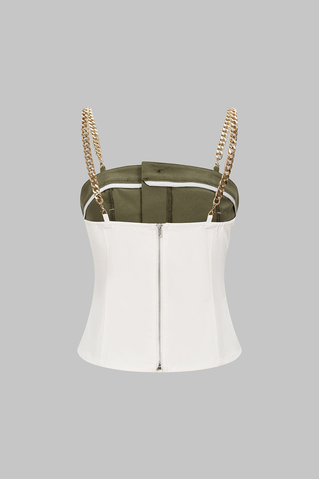 Céline - Metallic top met kettingdetail